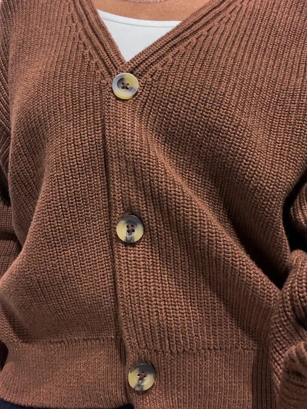 Cardigan Donna in caldo cotone marrone