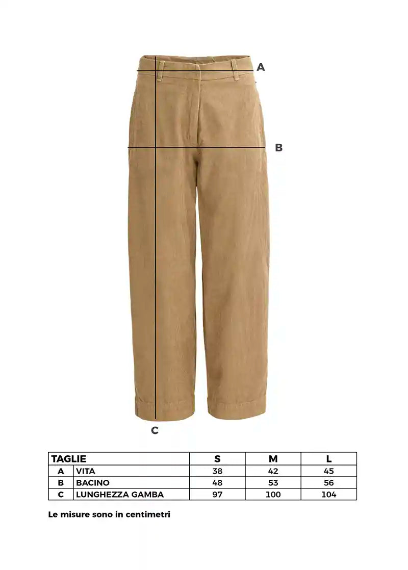 Pantaloni Donna di Velluto Camel