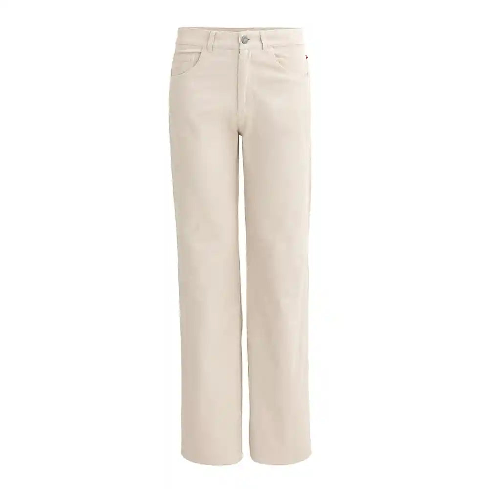 Pantaloni Slim in Velluto Beige