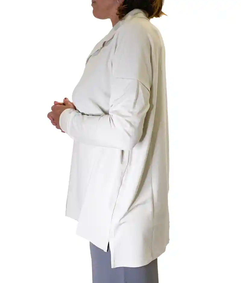 polo donna bianco avorio - abbigliamento in fibra di bamboo