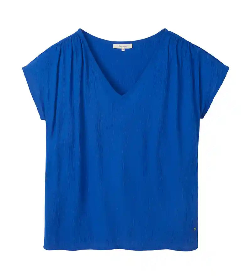 top donna blu elettrico