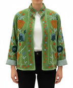 Giacca invernale in velluto ricamata stile Suzani