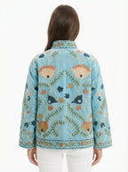 Giacca Suzani in velluto ricamata a mano