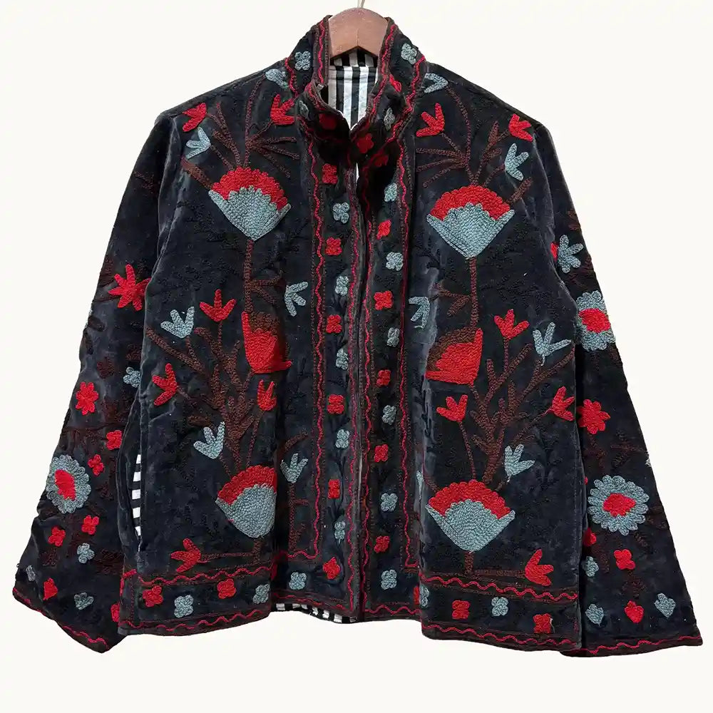 Giacca Donna corta in stile Suzani