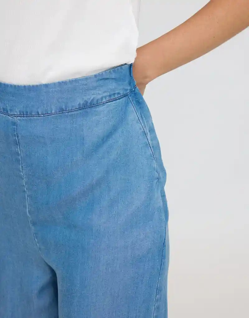 Pantalone palazzo Denim Tencel