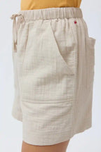 shorts mussola di cotone beige
