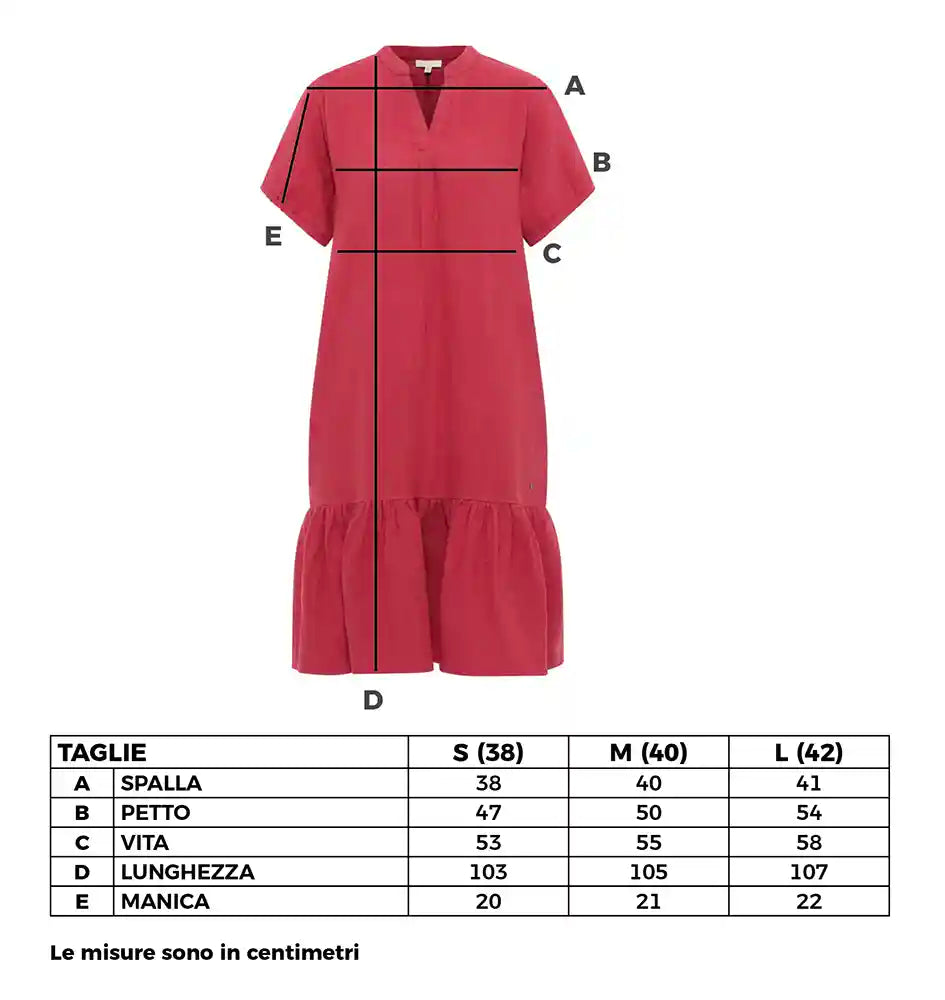 Abito in mussola di cotone Bio GOTS rosso granato