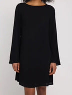 Abito maniche ampie viscosa EcoVero goffrato nero