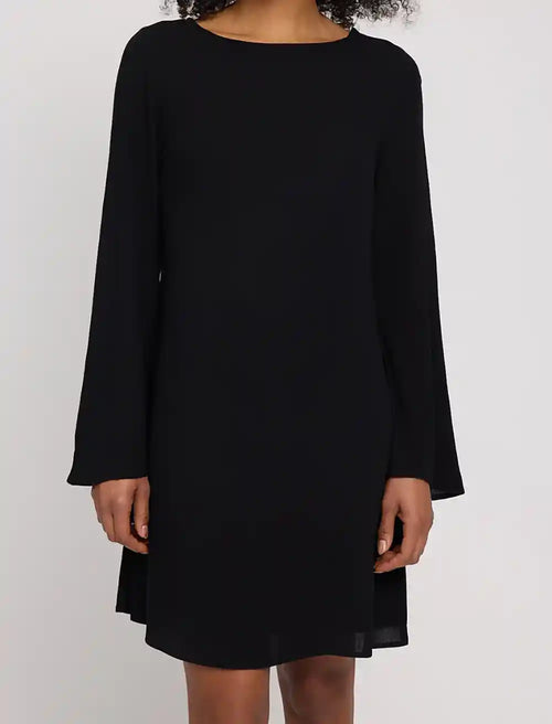 Abito maniche ampie viscosa EcoVero goffrato nero