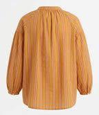 Blusa di cotone righe arancio terracotta
