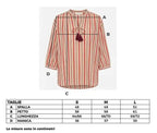Blusa cotone righe nappine