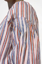 Blusa cotone righe manica palloncino