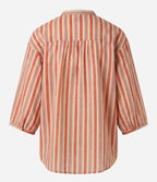 Blusa cotone righe nappine
