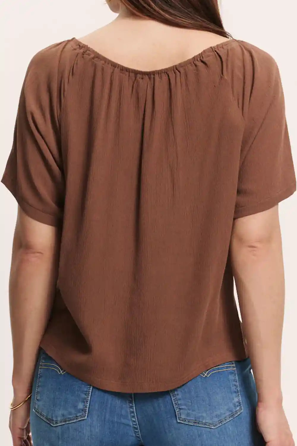 Texture viscosa EcoVero tessuto fluido sostenibile blusa