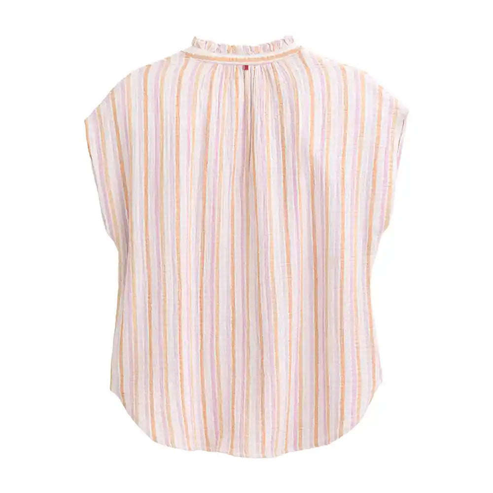 Blusa a righe in mussola di cotone biologico