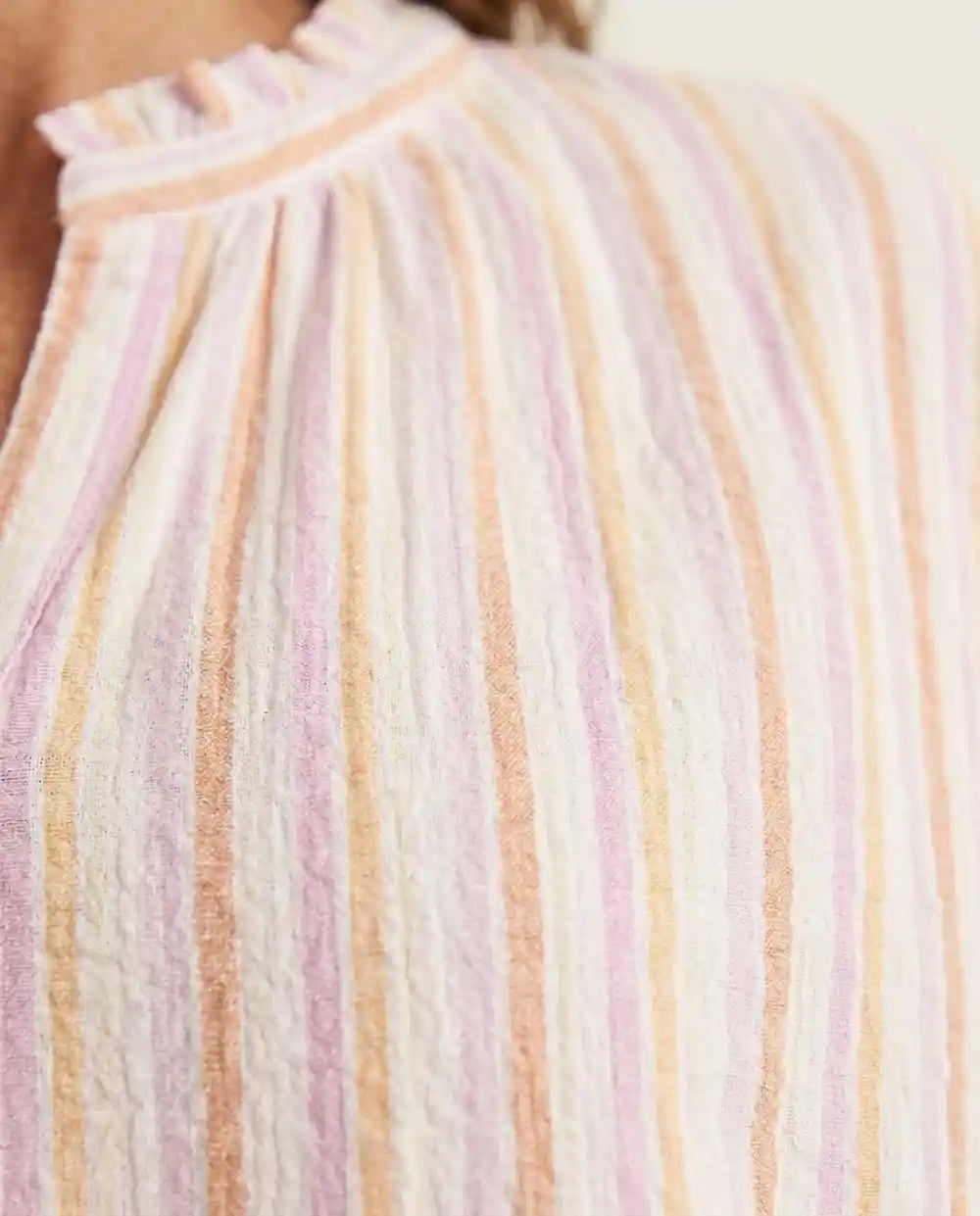 Blusa a righe in mussola di cotone biologico