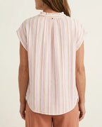 Blusa a righe in mussola di cotone biologico