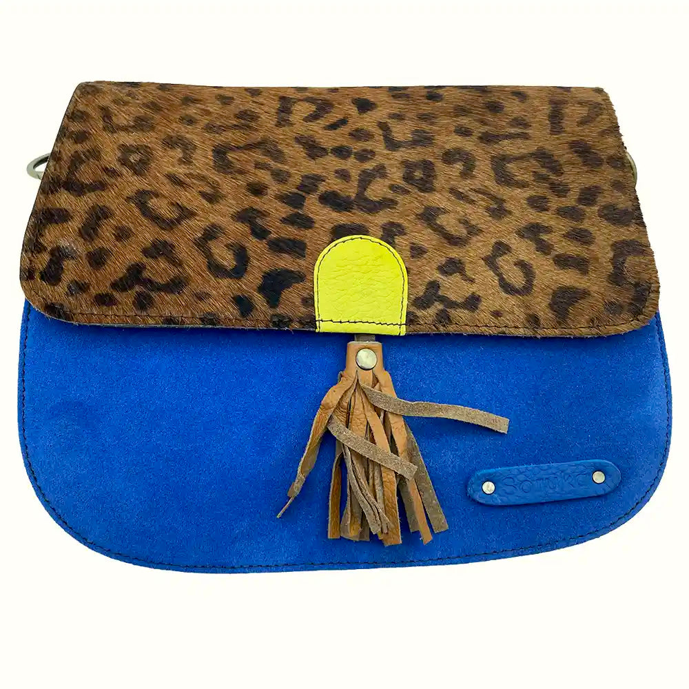 Borsa in pelle scamosciata con tracolla regolabile