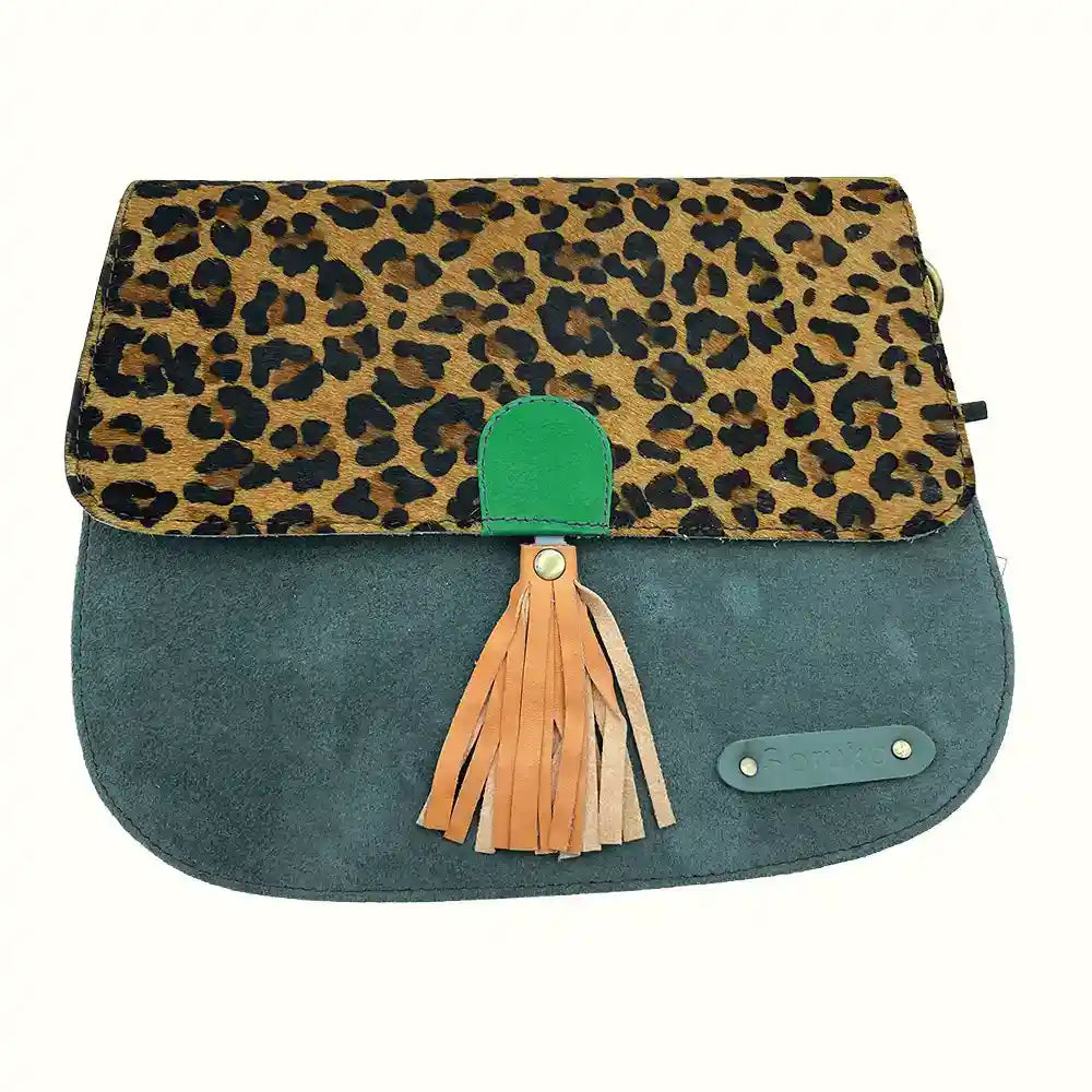 Borsa in pelle scamosciata con tracolla