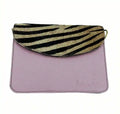 Borsa piccola Zebrata Glicine in pelle liscia con tracolla 