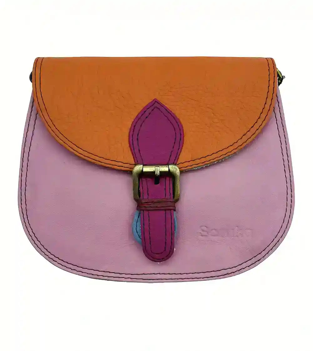 Borsetta Arancione e Rosa in pelle liscia