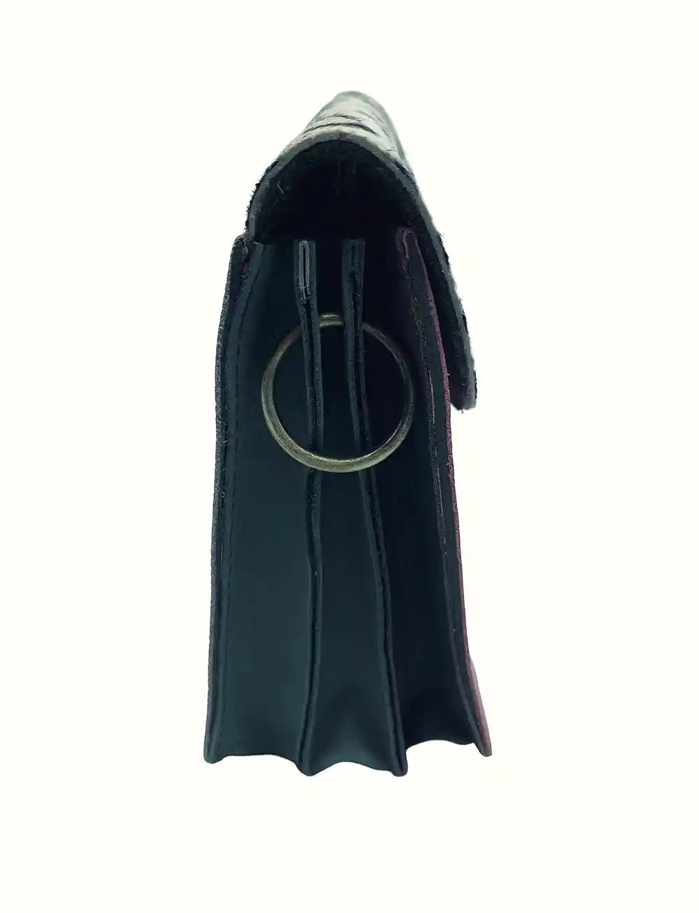 Borsa in pelle scamosciata con tracolla color viola