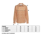 Camicia cotone block print foglioline terracotta