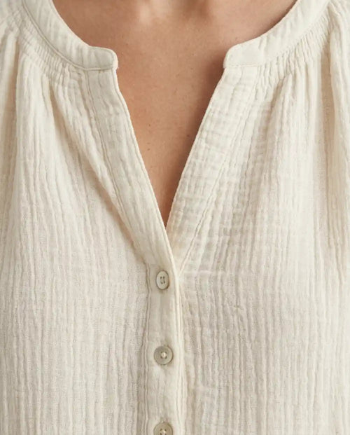 Blusa bianca in mussola di cotone biologico