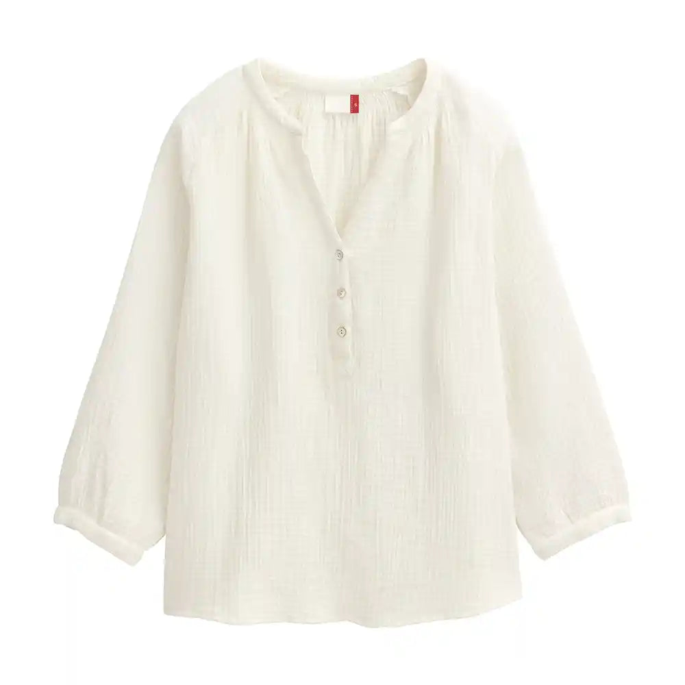 Blusa bianca in mussola di cotone biologico