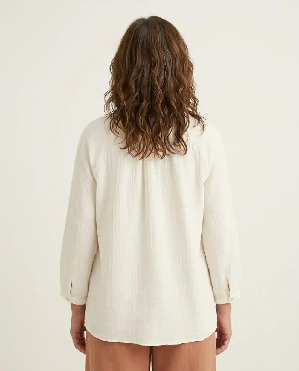 Blusa bianca in mussola di cotone biologico