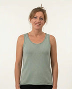 Canotta donna cotone biologico verde salvia abbigliamento naturale