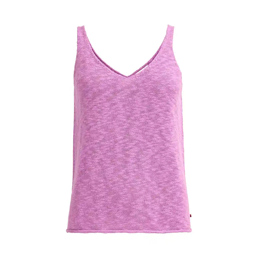 Top canotta in maglia di cotone biologico lilla
