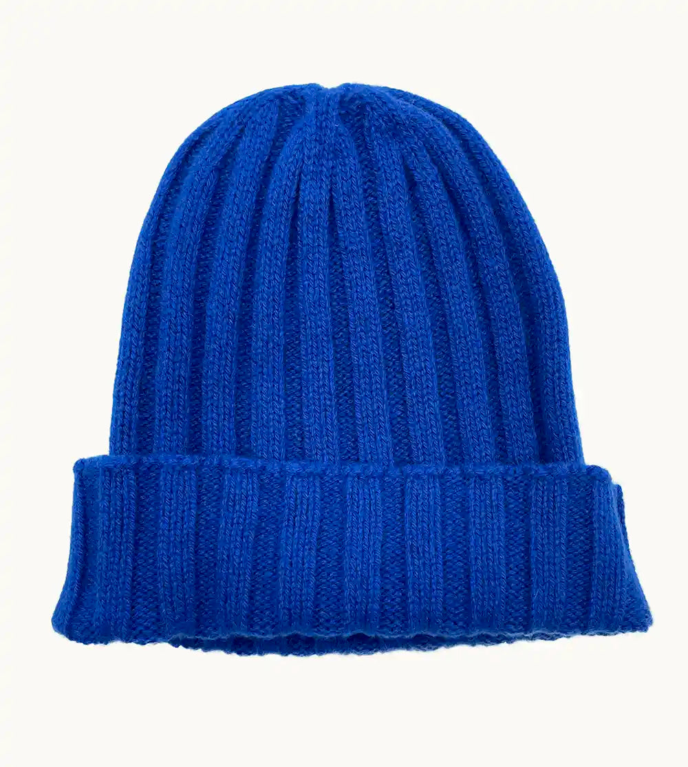 Cappello in cashmere blu elettrico