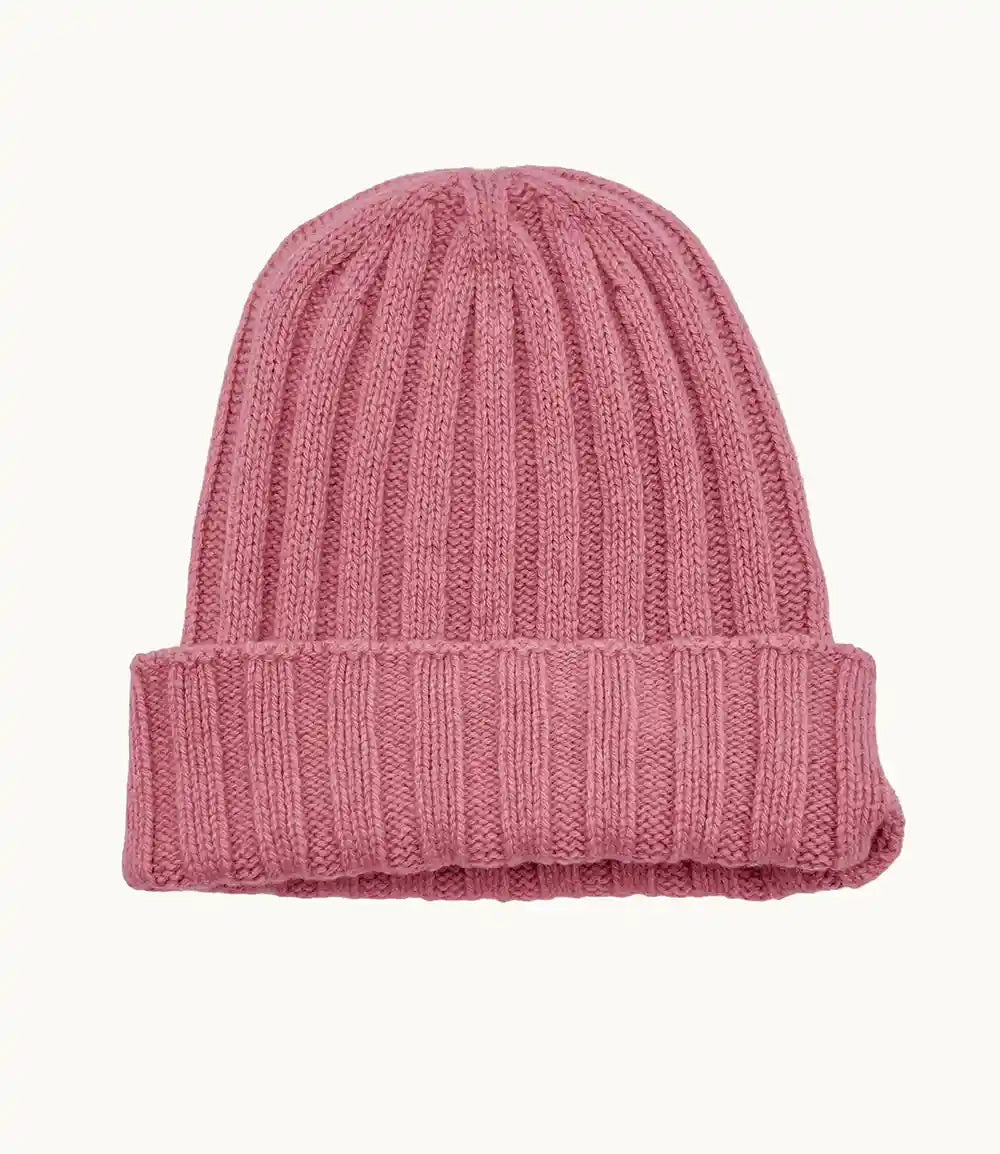 Cappello in cashmere rosa