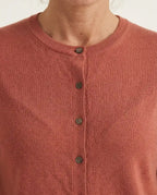 Cardigan corto cotone bio terracotta