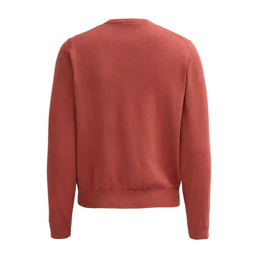 Cardigan girocollo cotone biologico terracotta vista posteriore