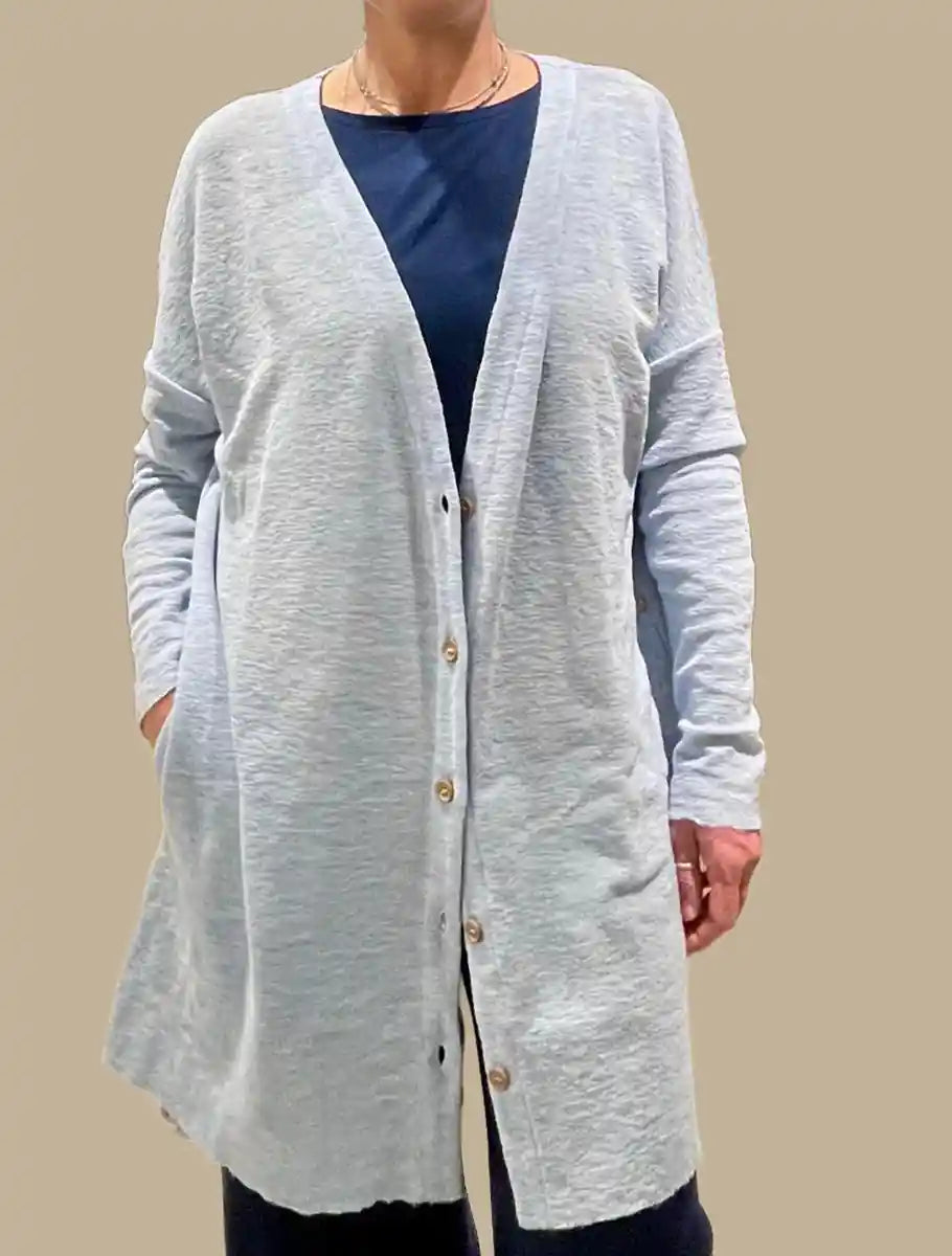 cardigan lungo in lana merino