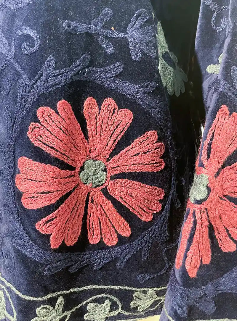 Giacca Suzani ricamata blu notte