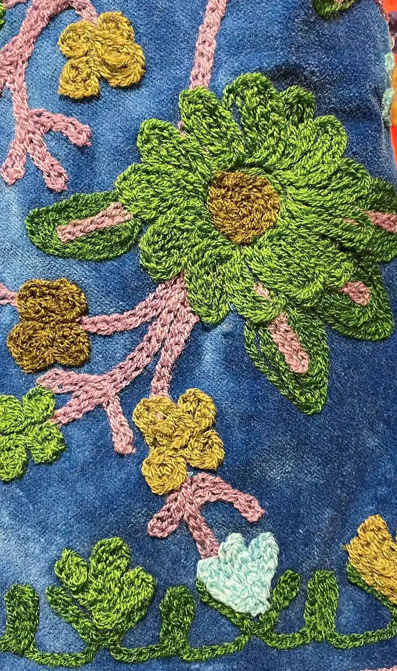 Giacca Suzani in velluto blu elettrico