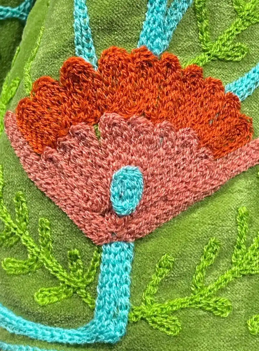 Giacca da donna in velluto Ricamato verde lime