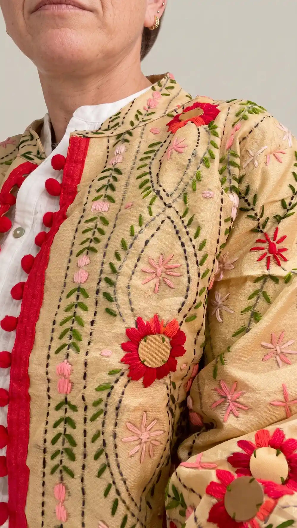 Giacca Phulkari 'Red passion'