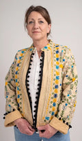 Giacca phulkari con fiori turchesi