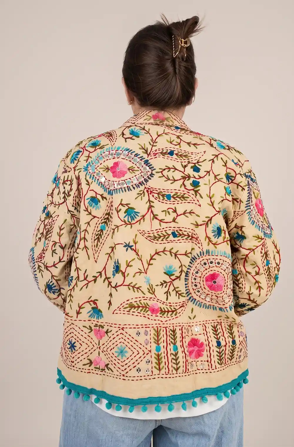 Giacca Phulkari 'Acqua Viva'