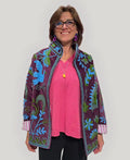 Giacca donna in velluto bordeaux ricamato