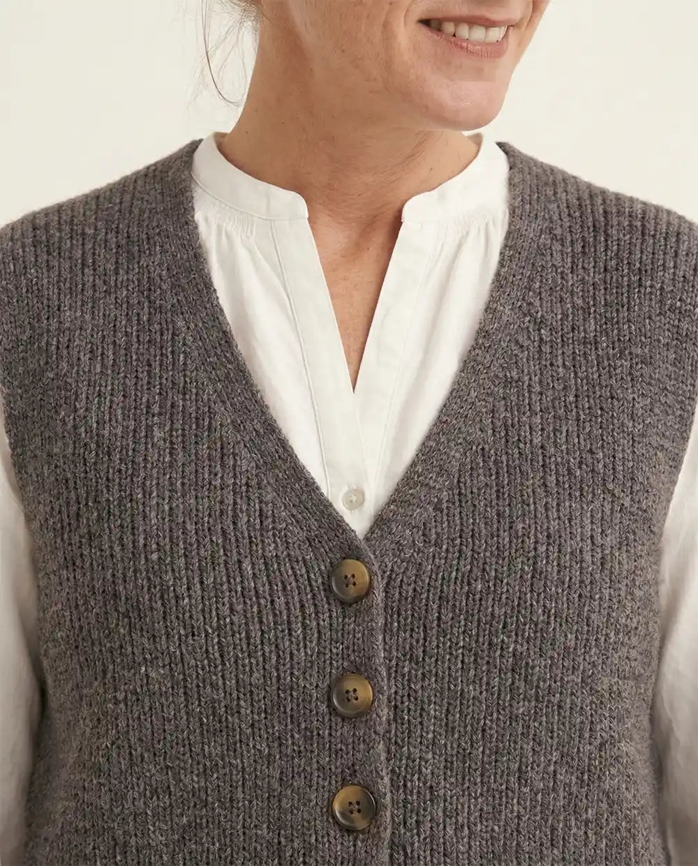 Gilet cotone biologico grigio donna