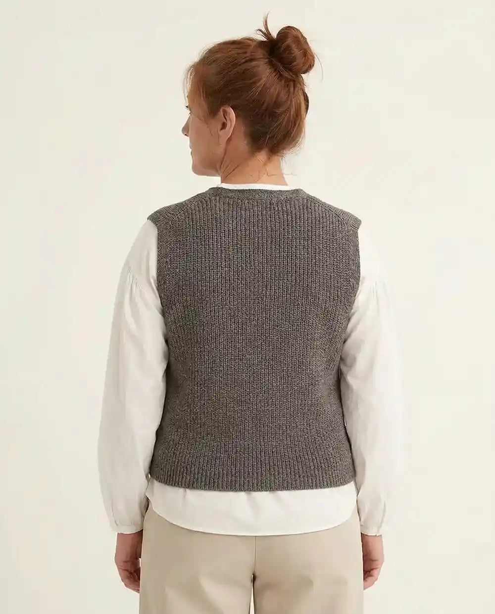 Gilet donna cotone biologico grigio