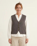 Gilet donna maglia cotone biologico GOTS fibra naturale — Lagraste