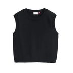 Gilet Girocollo in Pura Lana Merino GOTS – Nero
