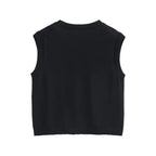 Gilet Girocollo in Pura Lana Merino GOTS – Nero