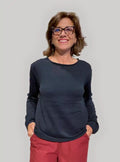 Maglia Donna Sottile in Cotone Biologico GOTS – Blu Navy